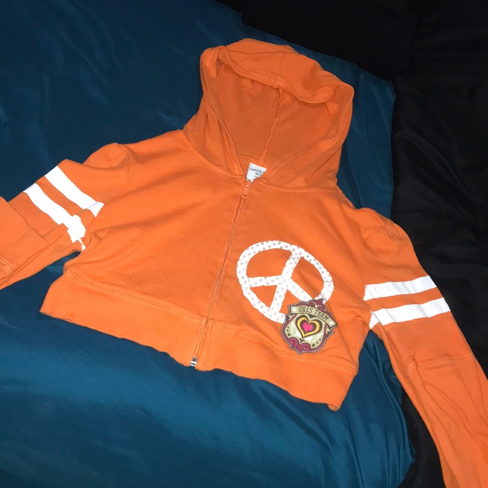 Zipped up cropped hoodie